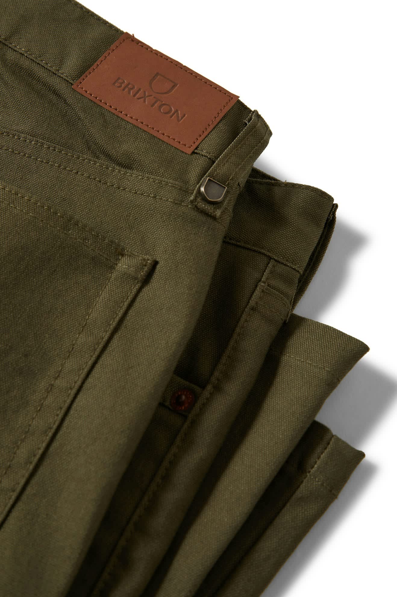 Men's Builders 5-Pocket Stretch Pant in the color Ivy Green - Additional Laydown image