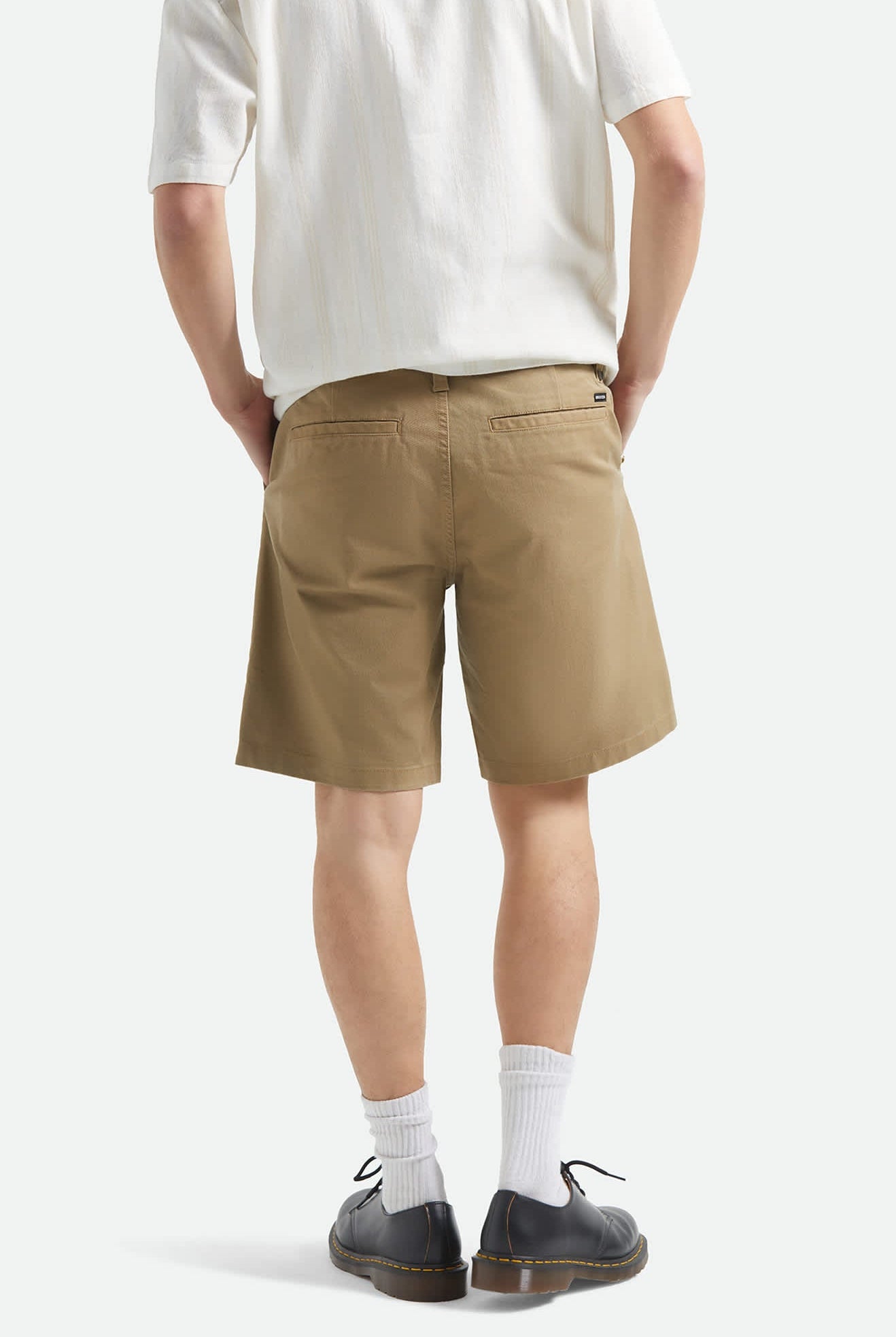 Men's Santo Chino Short in the color Khaki - Men's Back View