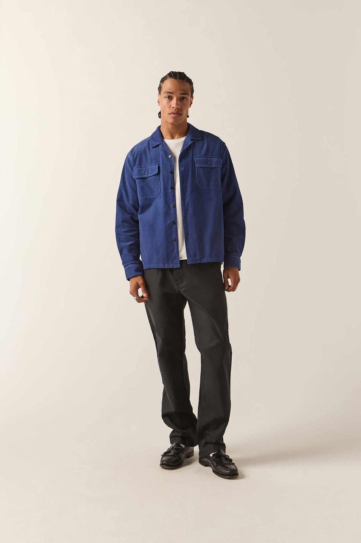 Men's Century Overshirt in the color Washed Blue - Additional Fit image