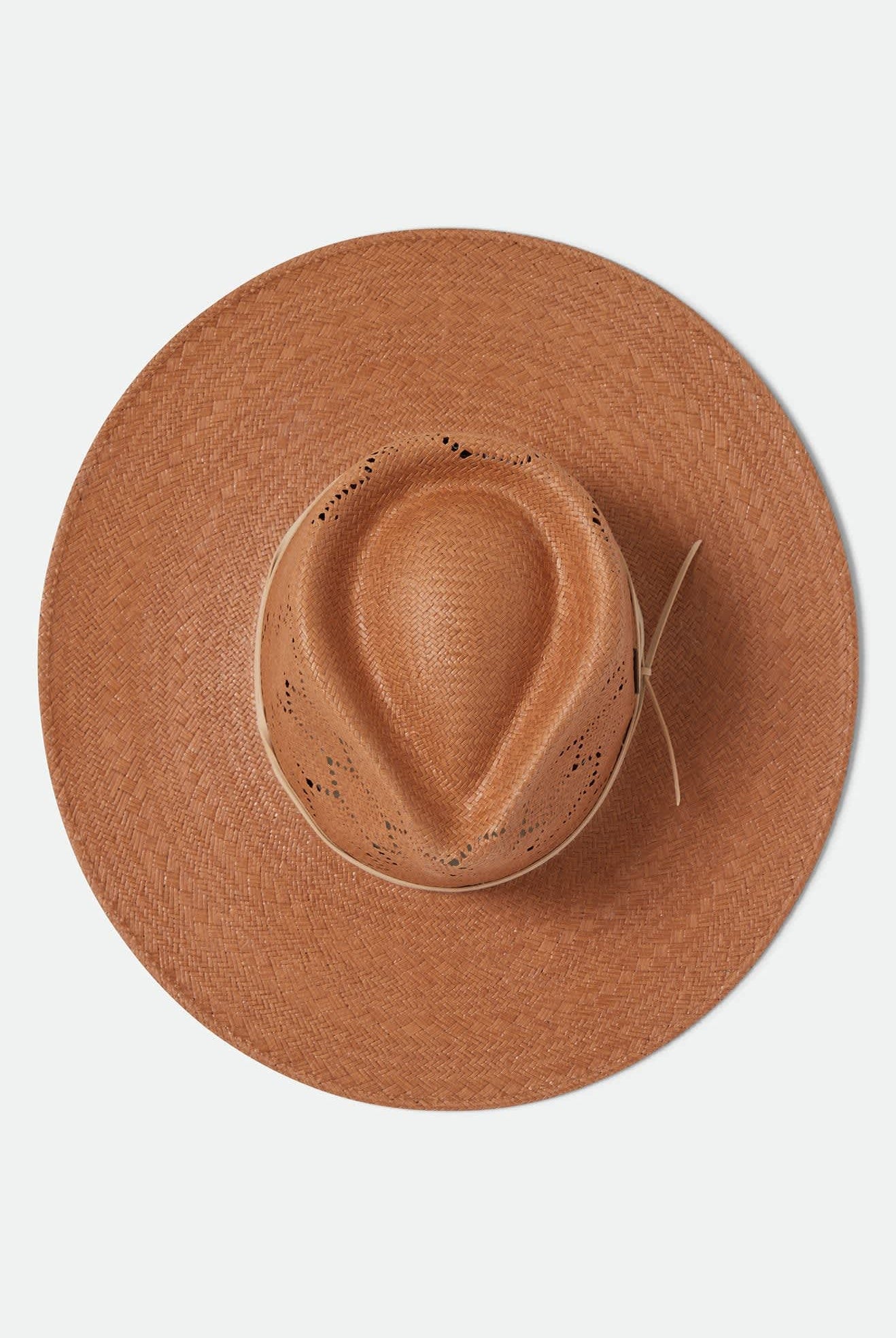 Women's Porto Straw Fedora in the color Italian Clay - Additional Laydown image