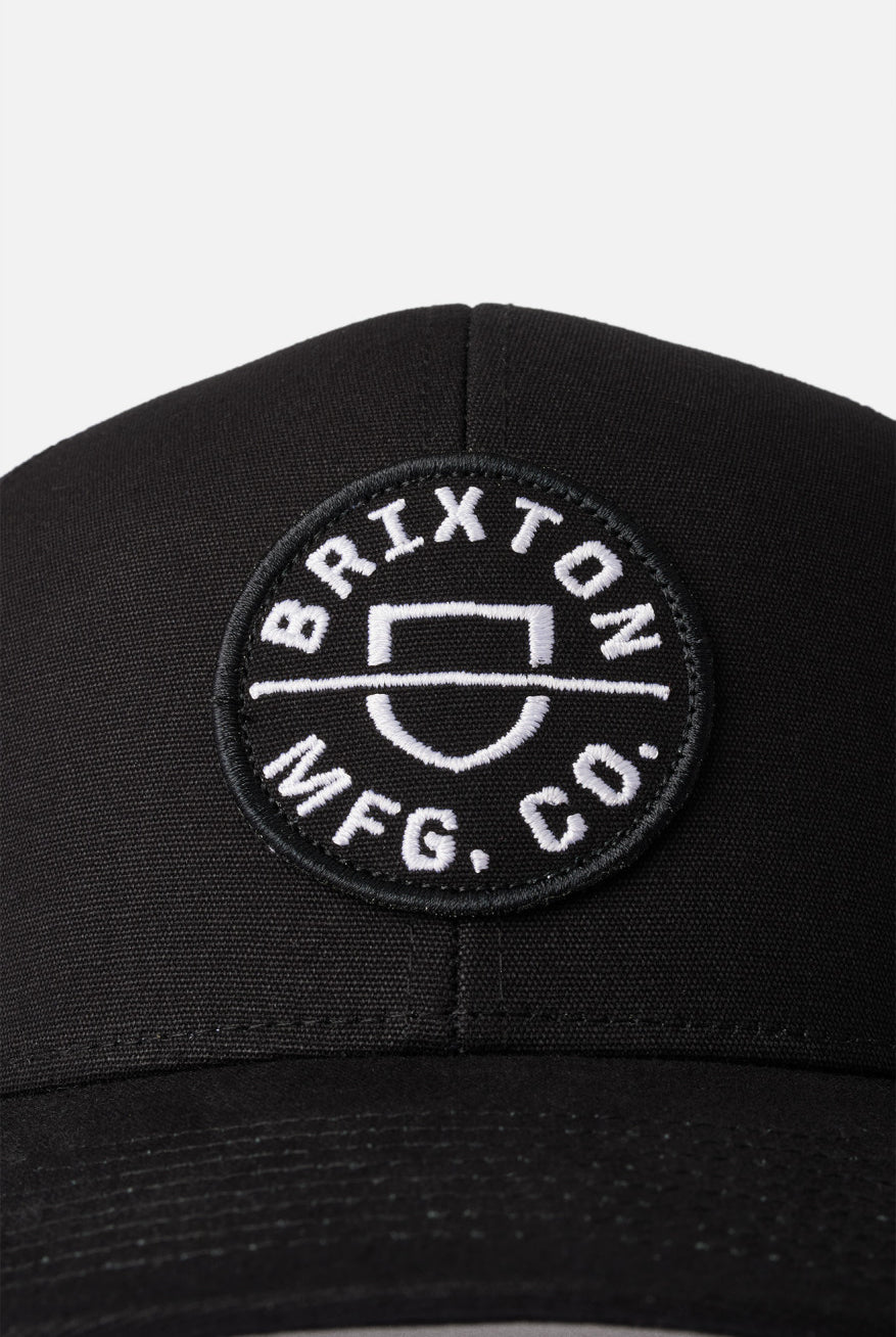 Brixton Men's Crest Netplus MP Trucker Hat - Black | Extra Shot