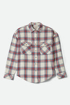 Women's Bowery Vintage Overshirt in the color Off White/Berring Sea/Red - Front Product View