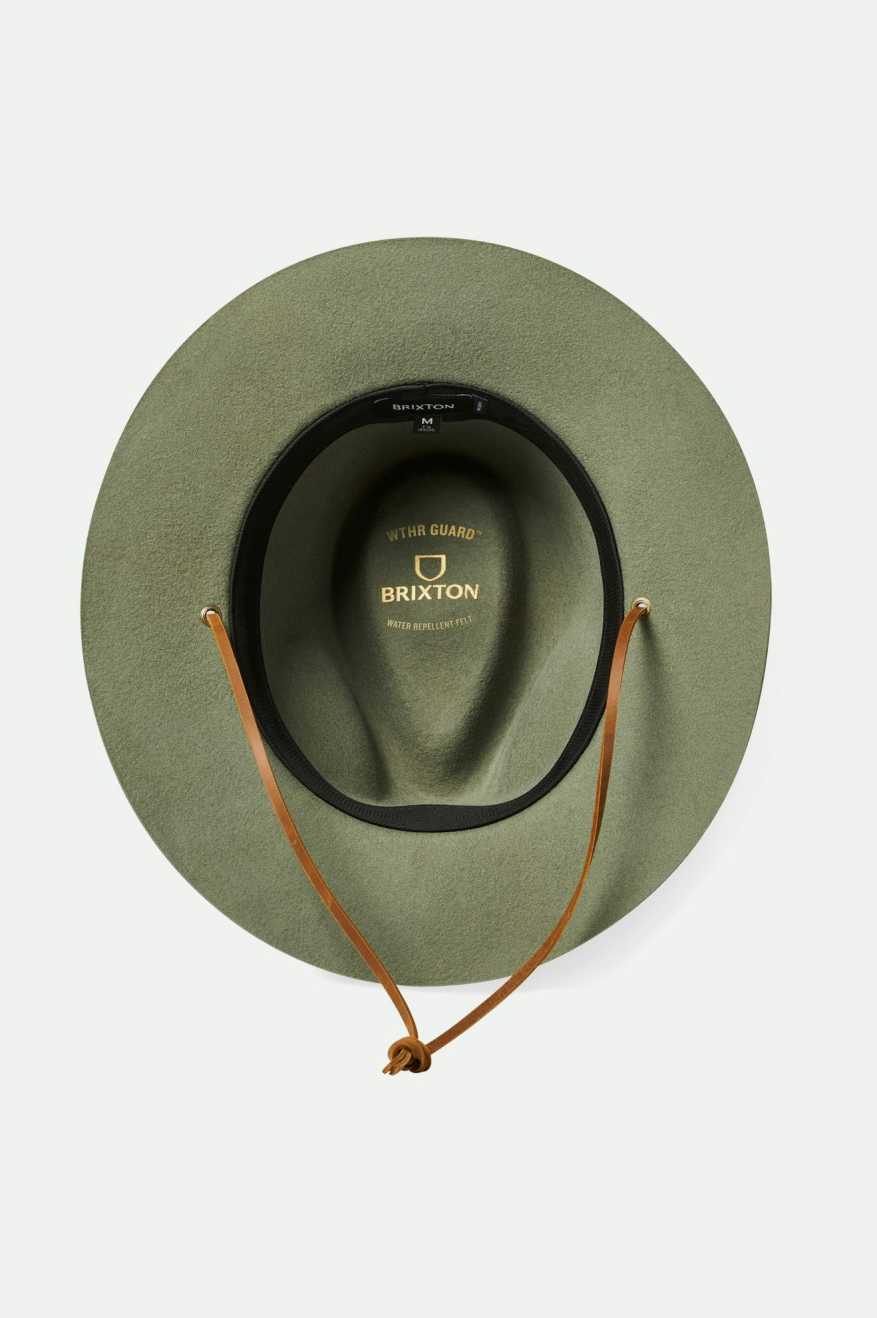 Brixton Unisex Wesley Weather Guard Packable Fedora - Light Moss | Extra Shot 2