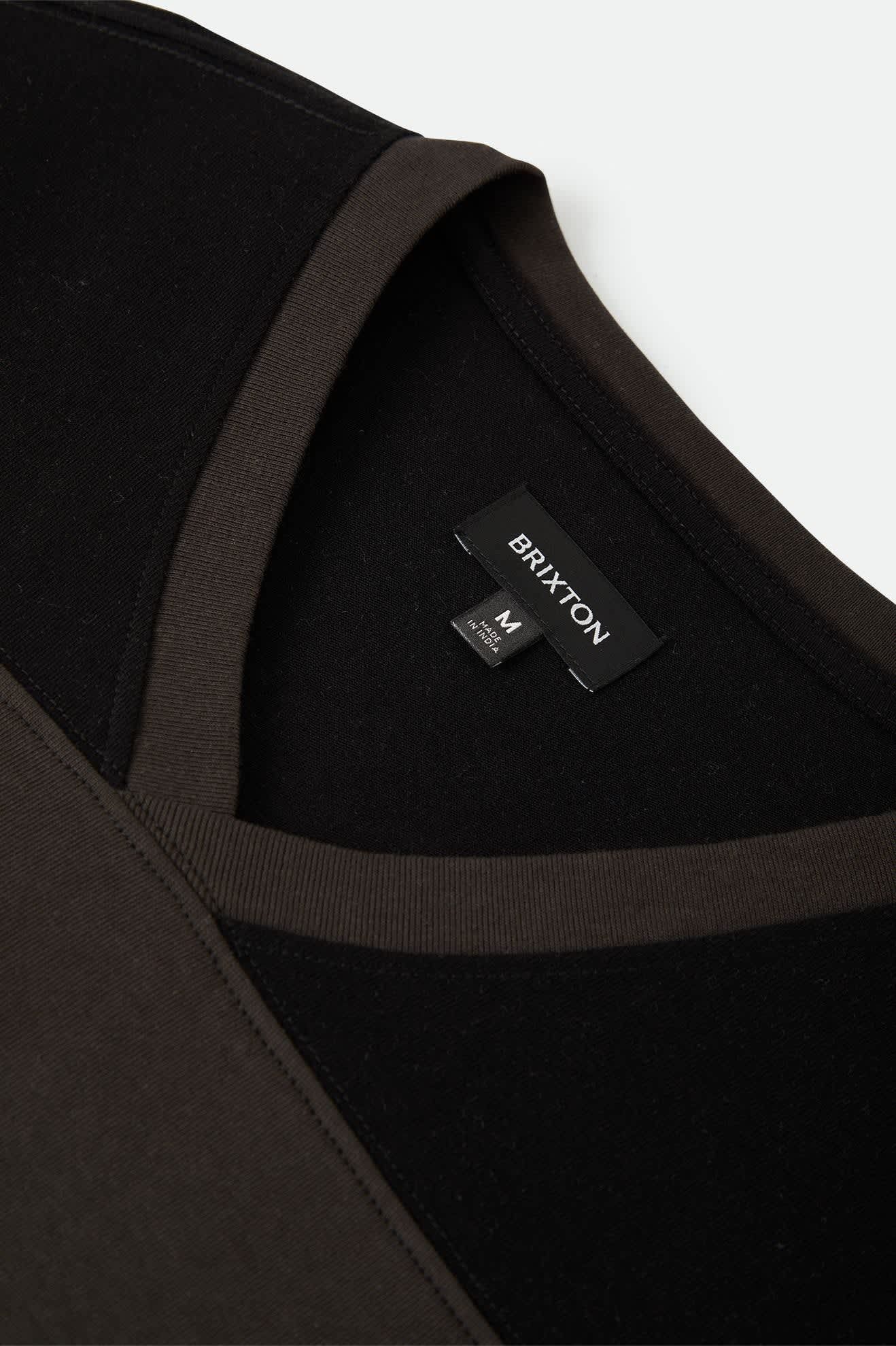 Men's Brixton Football T-Shirt in the color Black/Washed Black - Additional Laydown image