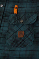 Men's Builders Bowery Stretch Water Resistant Flannel in the color Night Sage/Black - Additional Laydown image