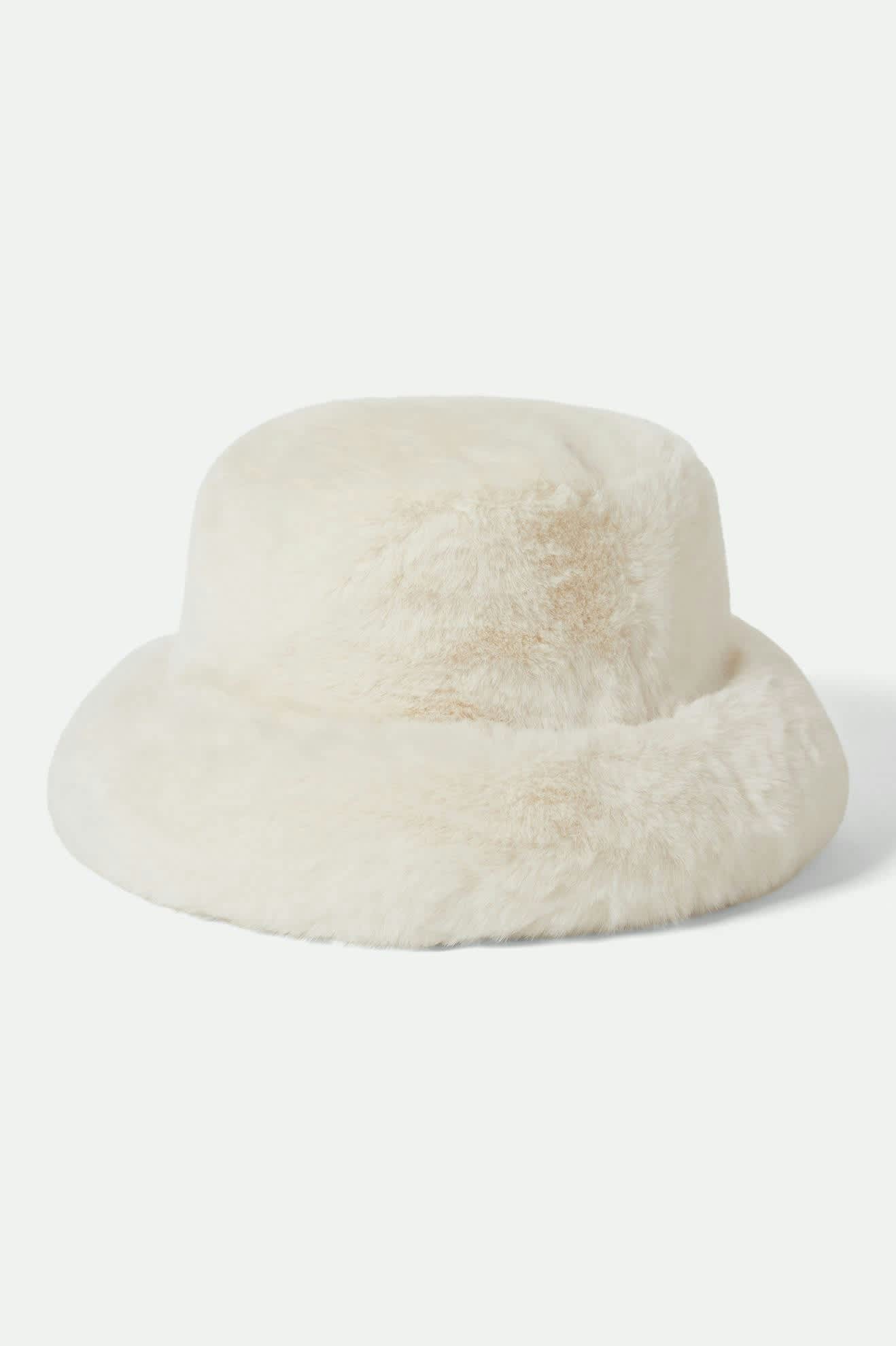 Women's Dion Packable Winter Bucket Hat in the color Off White - Front Product View