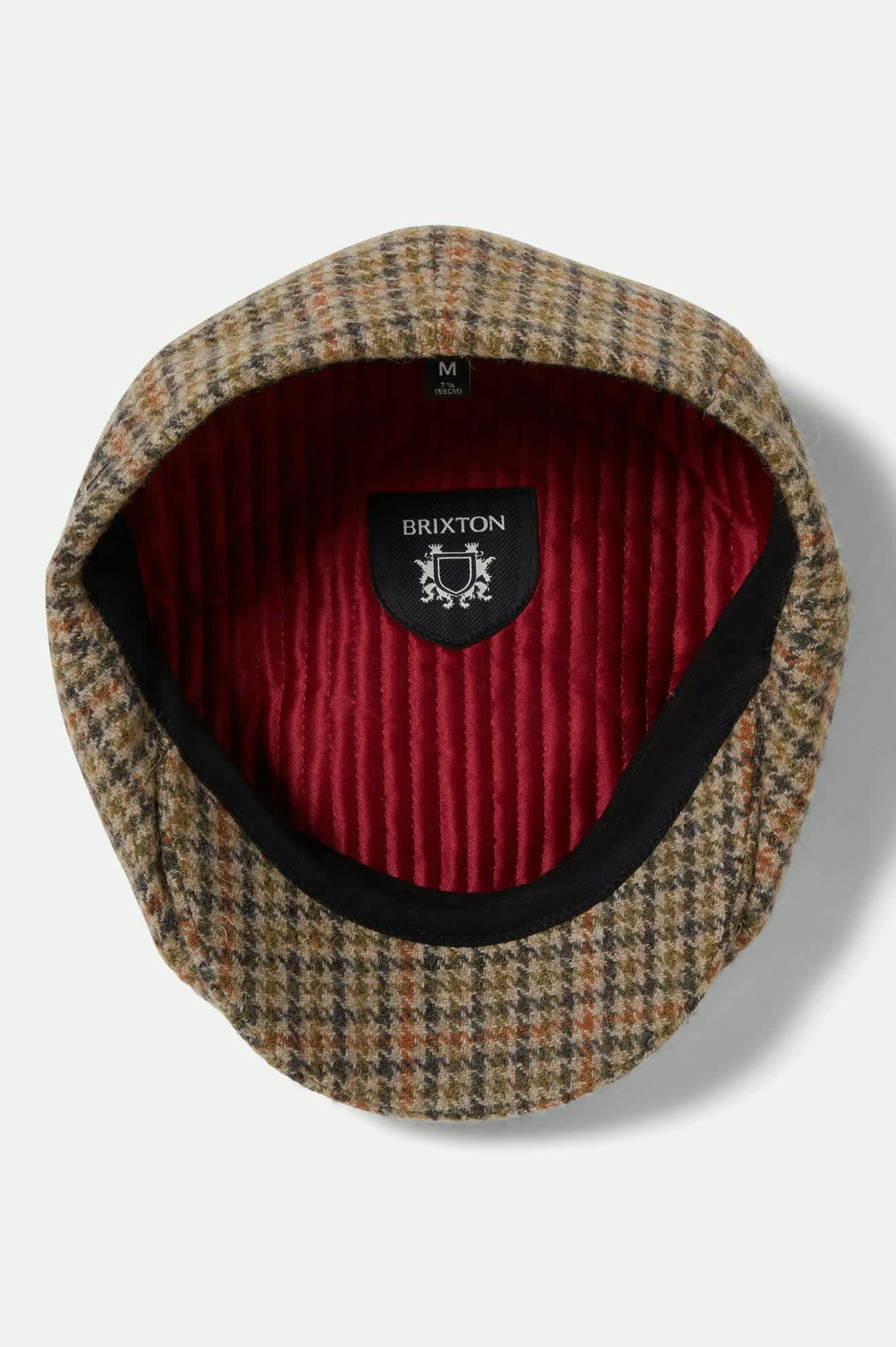 Unisex Brood Newsboy Cap in the color Oatmeal/Charcoal Houndstooth - Additional Laydown image