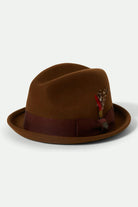Unisex Gain Fedora in the color Coffee/Chestnut - Front Product View