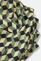 Men's Burger She Wrote Hybrid Short in the color Black/Green Tile - Additional Laydown image