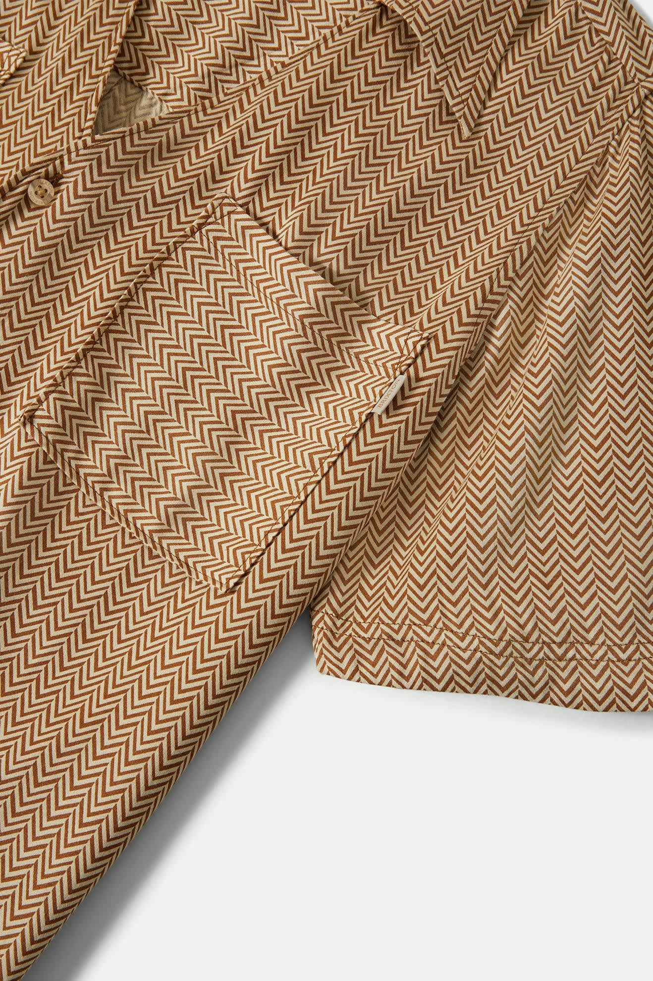Women's Hudson Lounge S/S Shirt in the color Washed Copper/Whitecap - Additional Laydown image