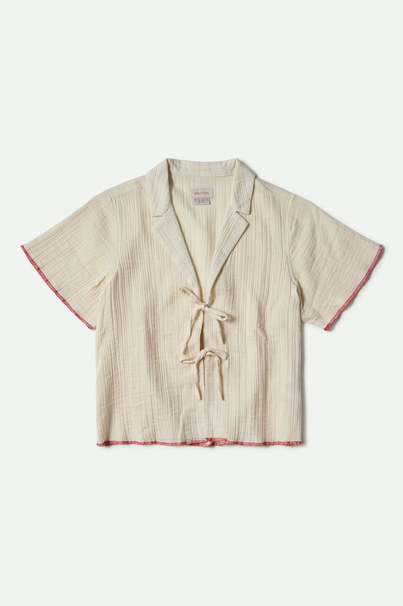 Women's Wandering Tie Top in the color Off White - Front Product View