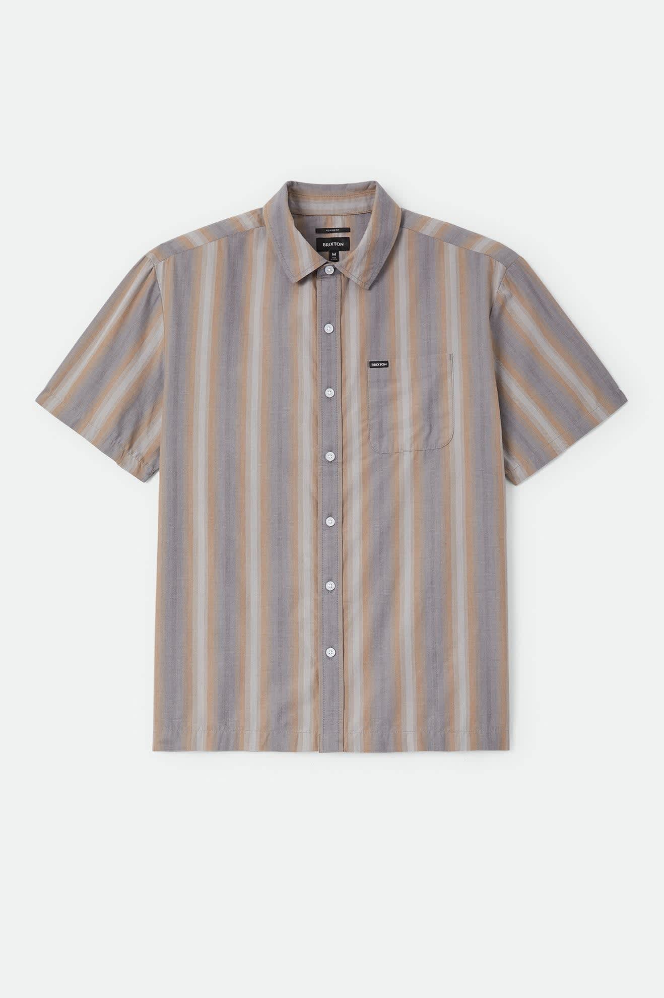 Men's Cru Shirt in the color Charcoal Shadow Stripe - Front Product View