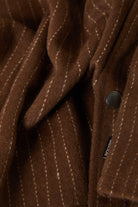 Men's Selden Soft Brushed Flannel in the color Pinecone Brown Pinestripe - Additional Laydown image