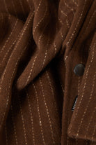 Men's Selden Soft Brushed Flannel in the color Pinecone Brown Pinestripe - Additional Laydown image
