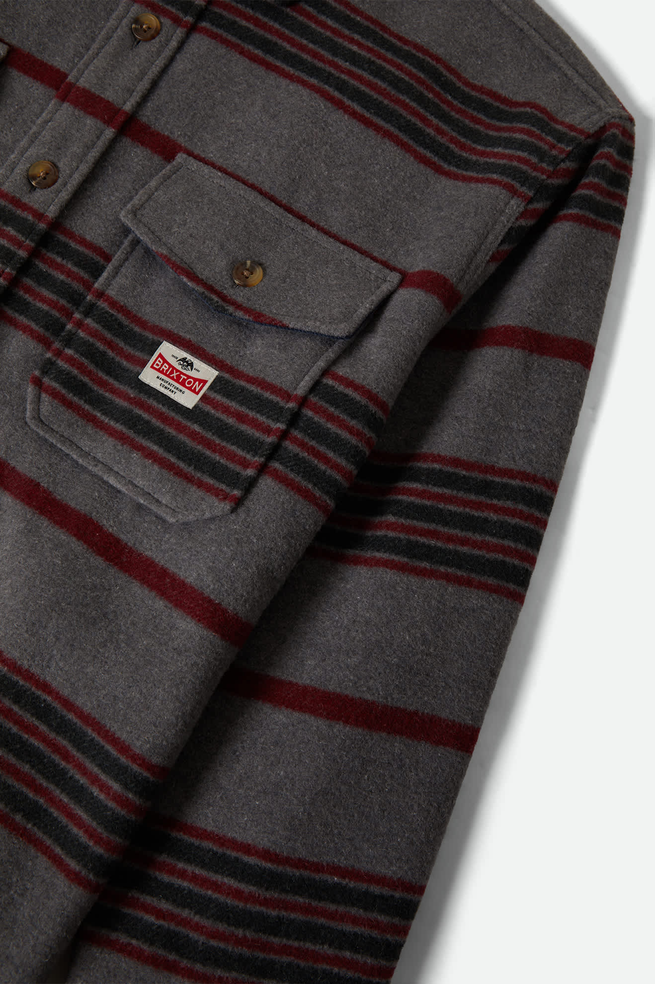 Men's Altered Threads Overshirt in the color Multi Blanket Stripe - Additional Laydown image