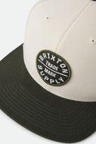 Unisex Oath III Snapback in the color Wax Paper/Dark Olive - Additional Laydown image