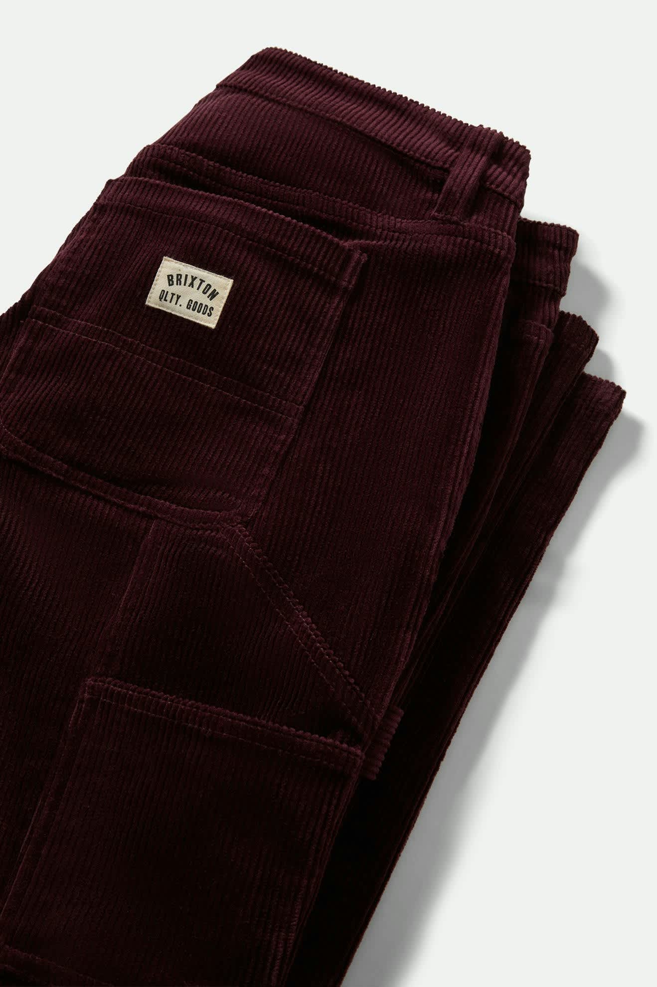 Women's Essex Patched Painter Pant in the color Port - Additional Laydown image