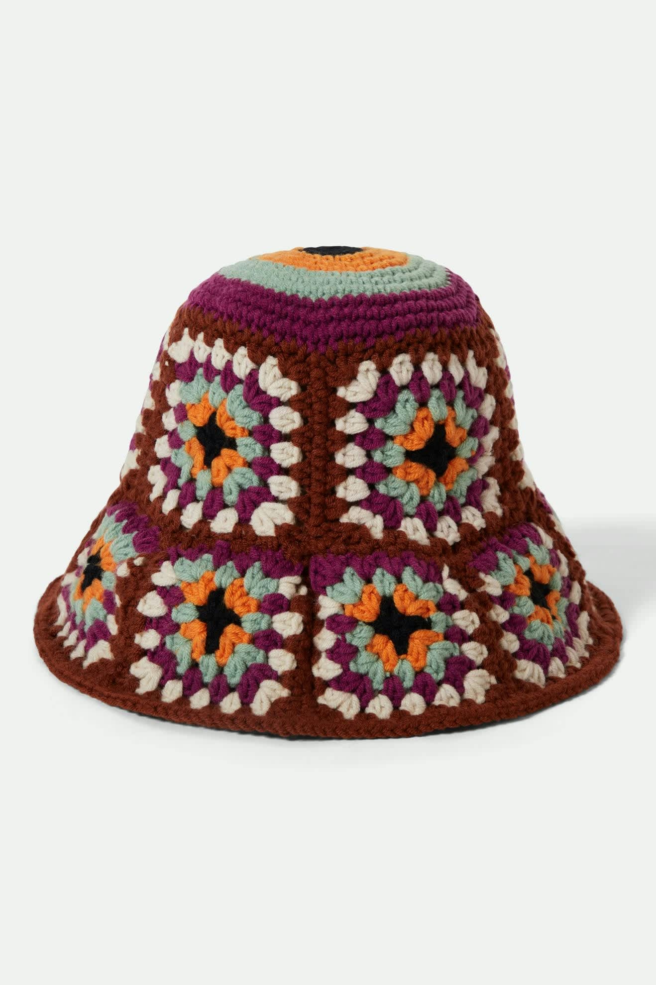 Women's Crochet Knit Bucket Hat in the color Multi Color - Front Product View