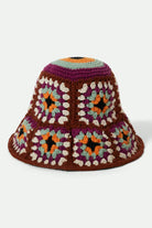 Women's Crochet Knit Bucket Hat in the color Multi Color - Front Product View