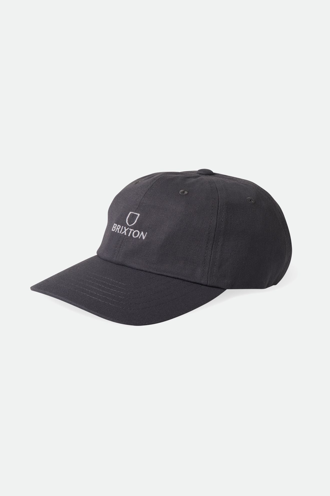 Brixton Men's Alpha LP Adjustable Hat - Washed Navy Vintage Wash | Profile