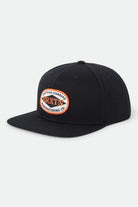 Unisex Meyers Snapback in the color Black - Front Product View