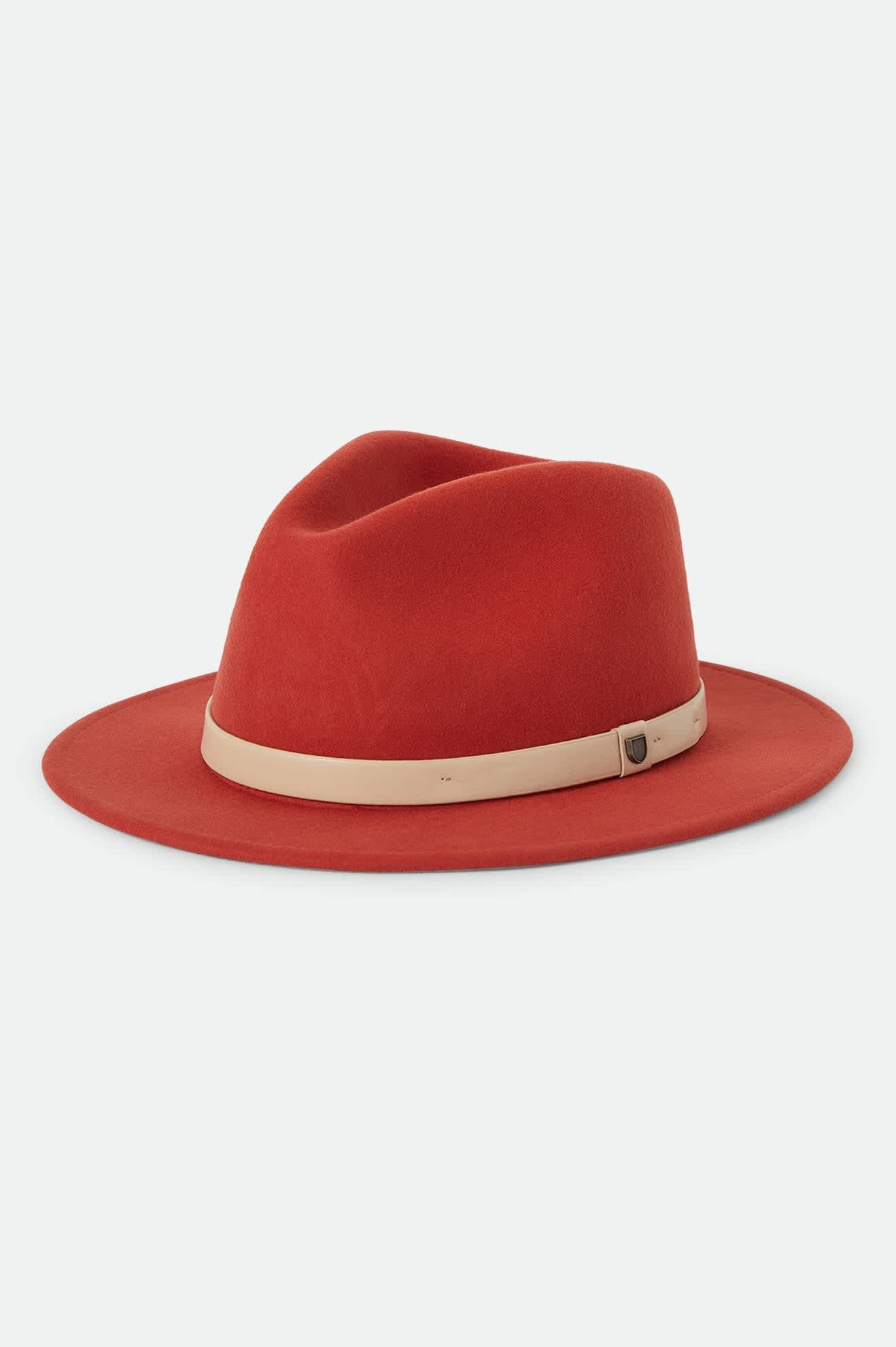 Unisex Messer Fedora in the color Red Earth/Wax Paper - Front Product View
