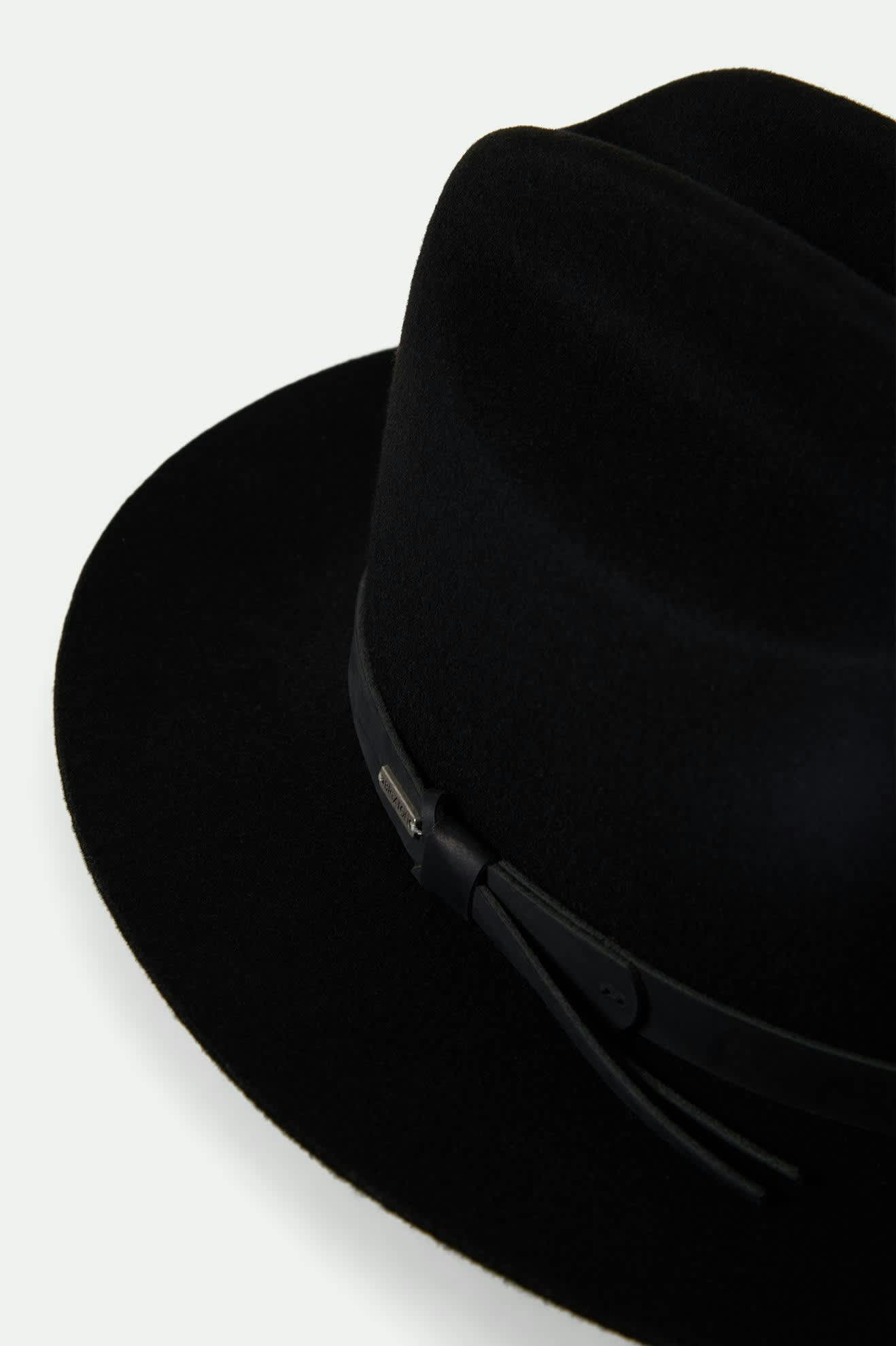 Unisex Hitch Ranch Fedora in the color Black/Black - Additional Laydown image