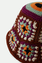 Women's Crochet Knit Bucket Hat in the color Multi Color - Additional Laydown image