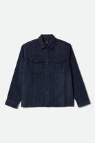 Men's Selden Soft Brushed Flannel in the color Mood Indigo Pinestripe - Front Product View
