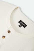 Men's Brixton Baseline Henley T-Shirt in the color Off White Vintage Wash - Additional Laydown image