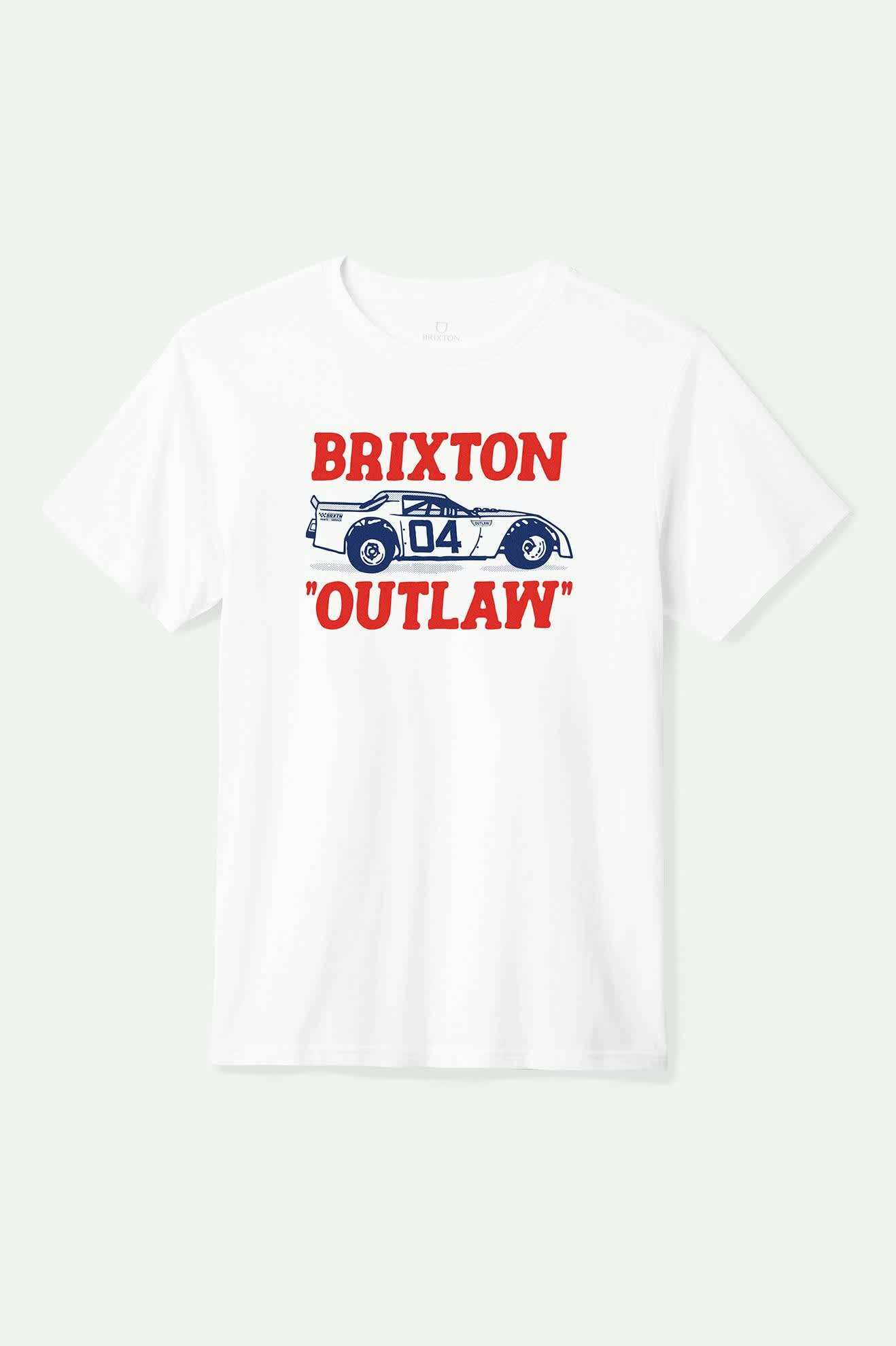 Men's Outlaw S/S Tailored T-Shirt in the color White - Front Product View