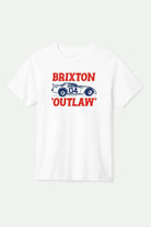 Men's Outlaw S/S Tailored T-Shirt in the color White - Front Product View