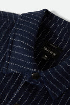 Men's Selden Soft Brushed Flannel in the color Mood Indigo Pinestripe - Additional Laydown image