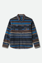Men's Bowery Arctic Stretch Fleece in the color Mood Indigo Blanket Stripe - Front Product View