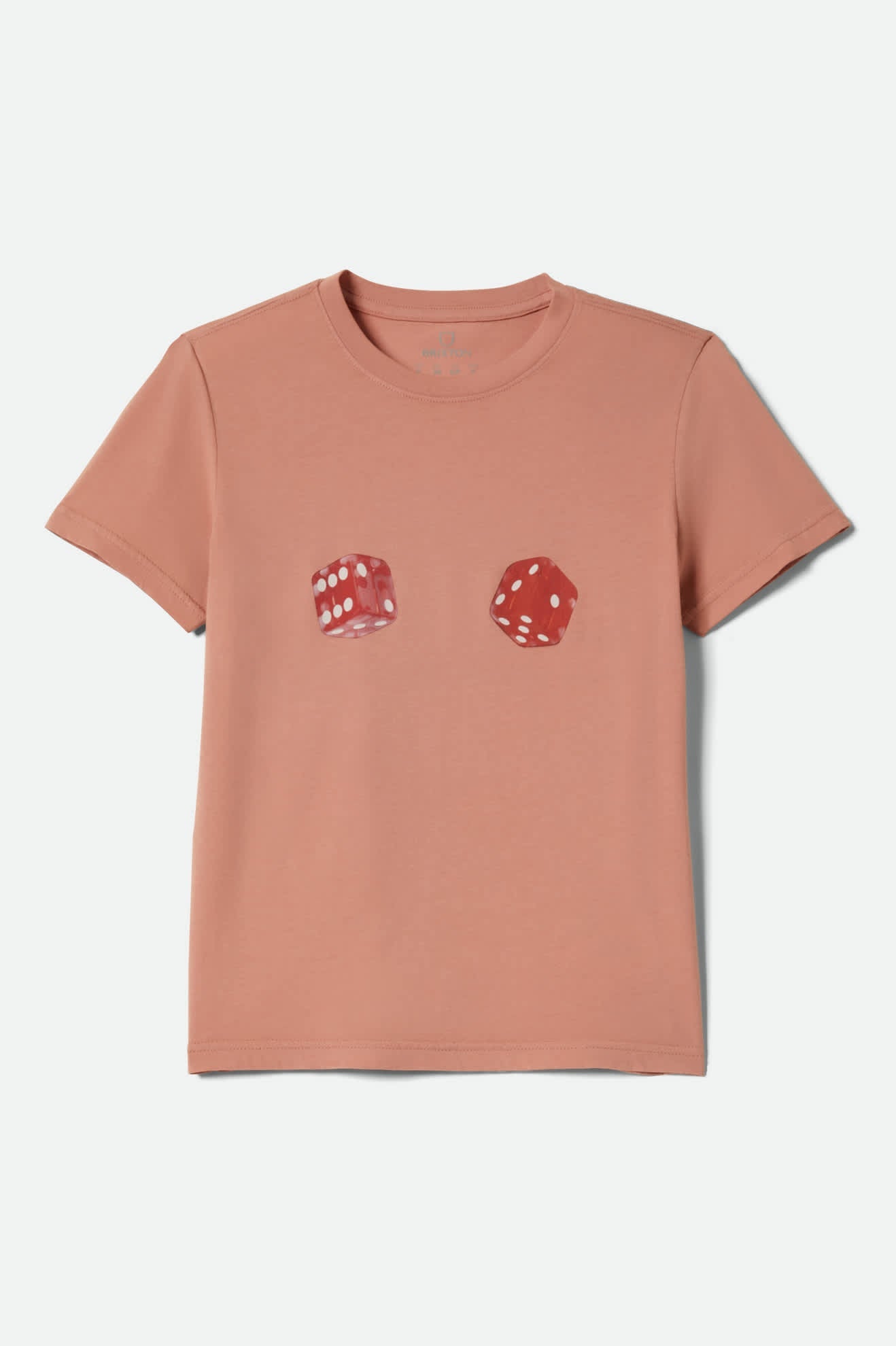 Women's Tossed Dice Crew T-Shirt in the color Italian Clay - Front Product View