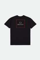 Brixton Men's Alpha Square S/S Standard Tee - Black/Casa Red/Sand | Back