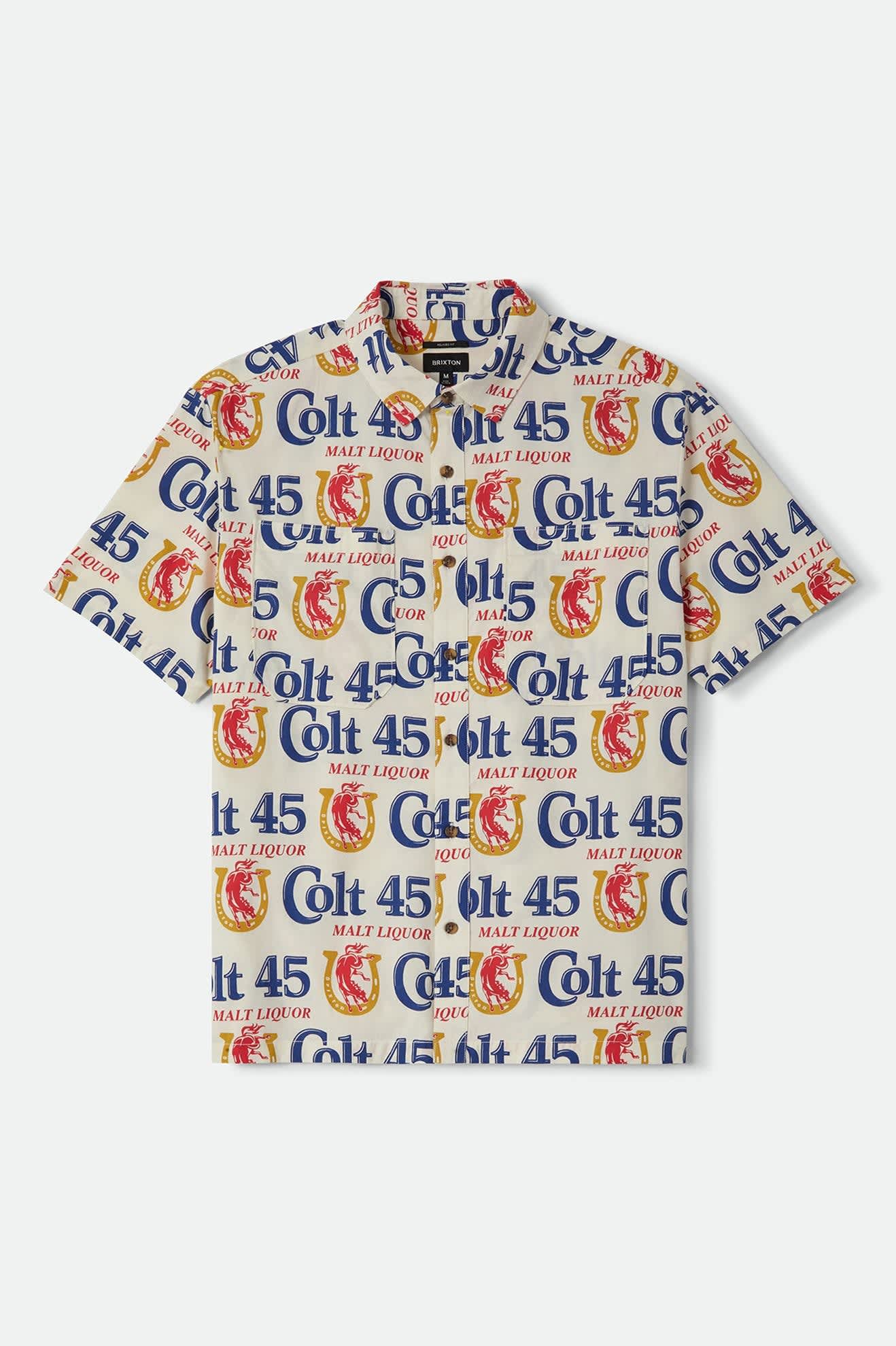 Men's Colt 45 X Brixton Short Sleeve Shirt in the color Multi - Front Product View