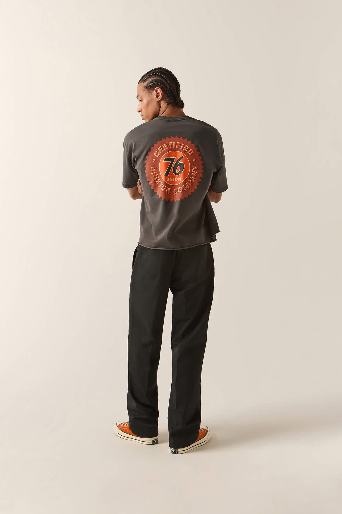 Men's 76 Certified Relaxed T-Shirt in the color Washed Black - Additional Fit image
