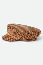 Unisex Fiddler Fisherman Cap in the color Taupe/Orange/Royal - Additional Laydown image