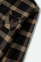 Men's Bowery Heavyweight Flannel in the color Black/Cream - Additional Laydown image
