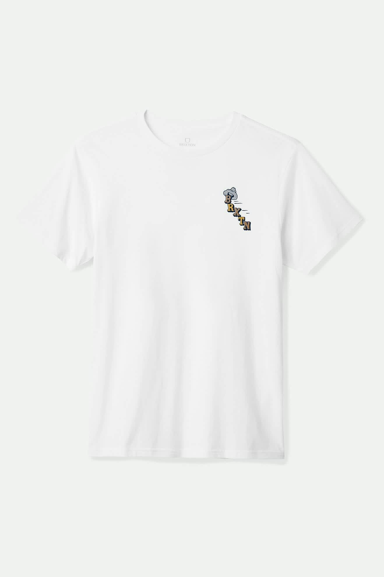 Men's Buck Club S/S Standard T-Shirt in the color White - Front Product View