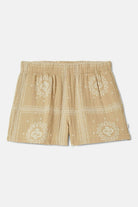 Women's Wandering Short in the color Pale Khaki Bandana - Front Product View