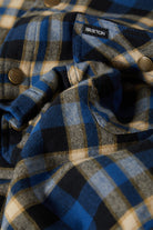 Men's Bowery Quilited Hooded Flannel in the color Navy/Cream - Additional Laydown image
