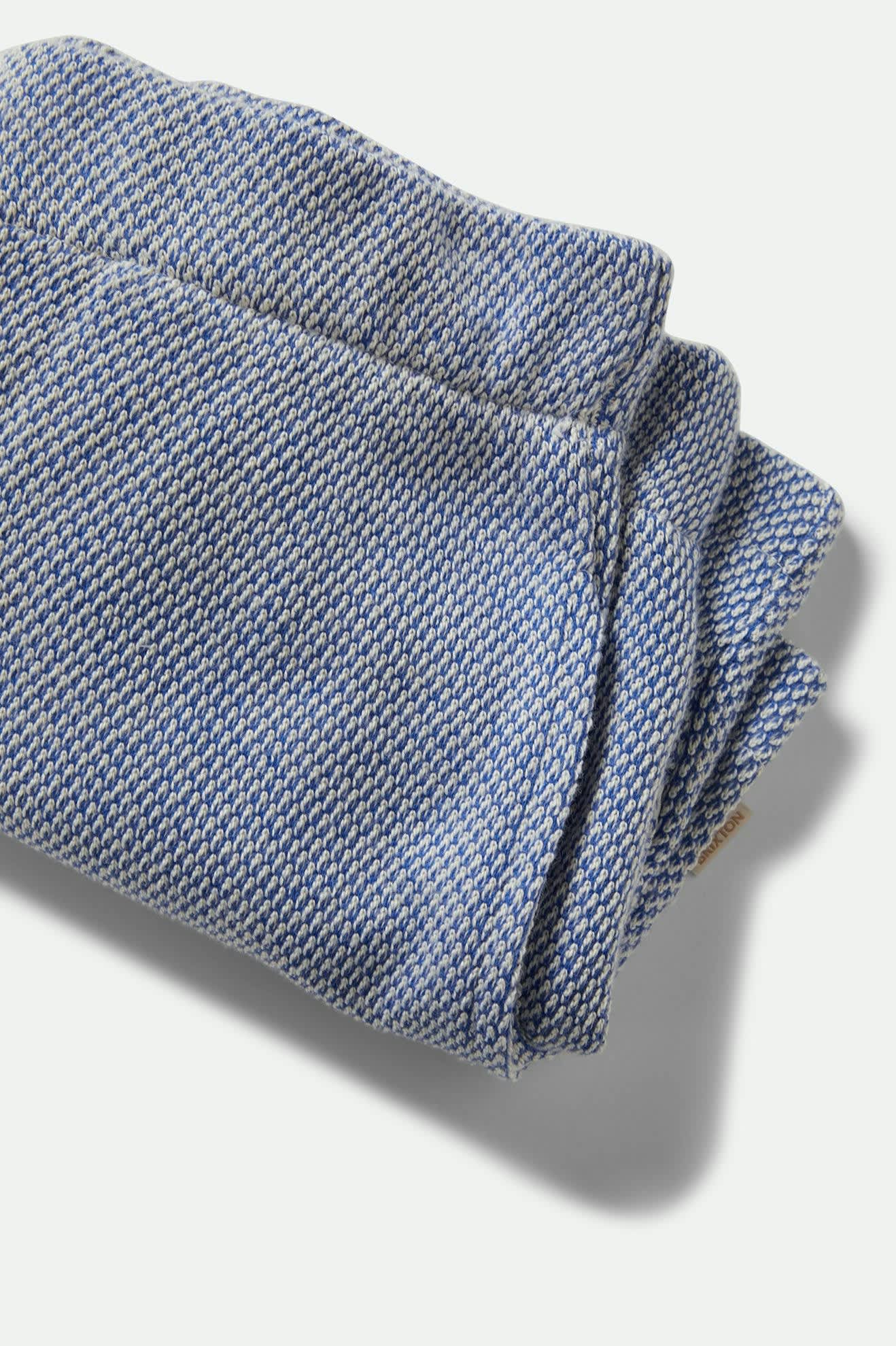 Women's The Weekend Cross Loop French Terry Lounge Short in the color Off White/Electric Indigo - Additional Laydown image