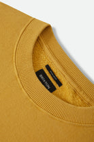 Men's Brixton Baseline Crew Fleece in the color Dusted Ochre Vintage Wash - Additional Laydown image
