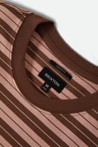 Men's Nova Stripe Short Sleeve Pocket T-Shirt in the color Pinecone Brown/Silver Pink Worn Wash - Additional Laydown image