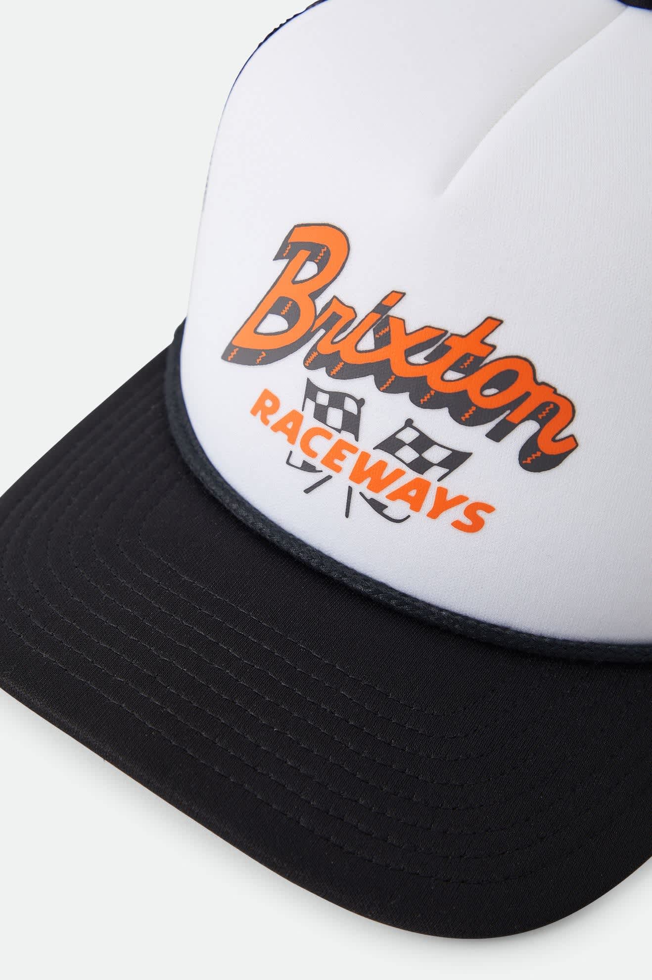 Unisex Clemont Trucker Hat in the color Black/White - Additional Laydown image