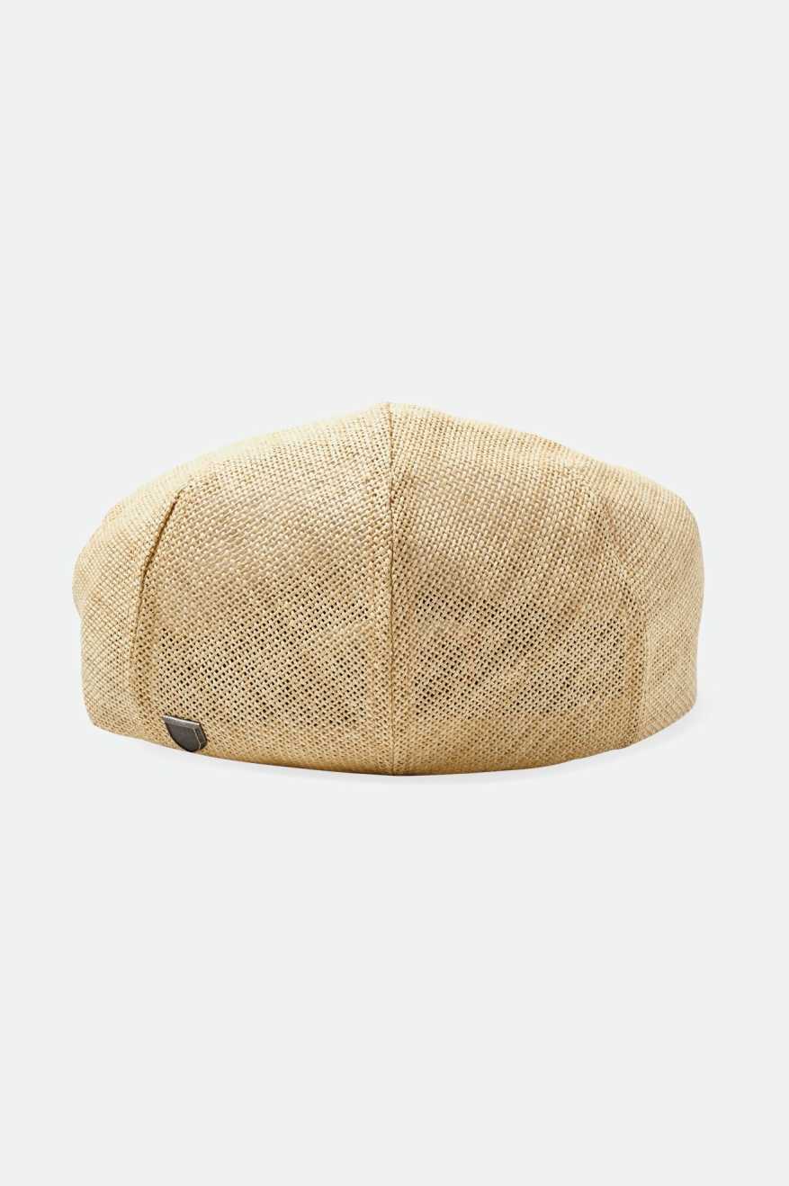 Brixton Unisex Hooligan Lightweight Flat Cap - Natural Straw | Back