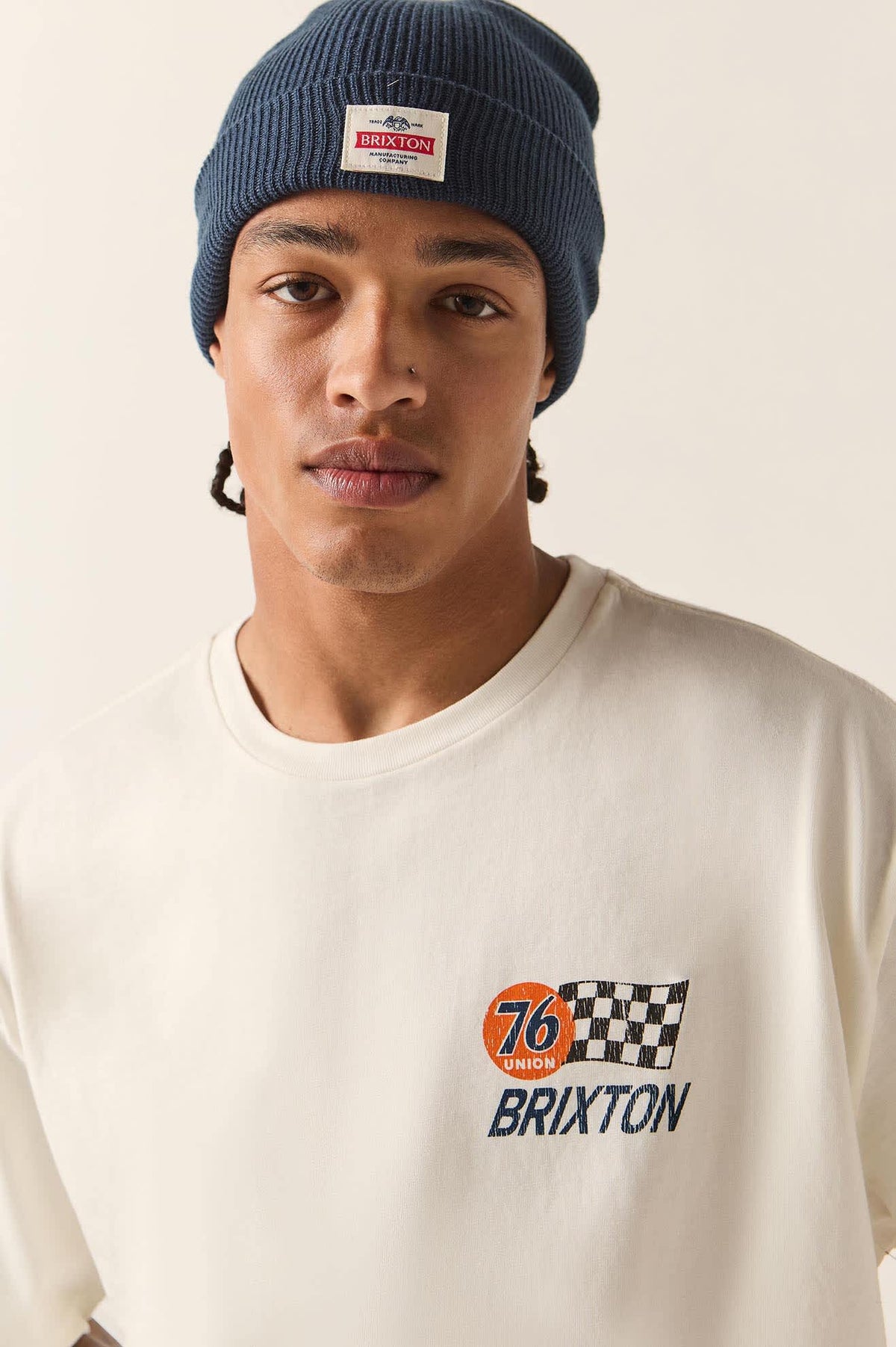 Men's 76 Finish Line Relaxed T-Shirt in the color Washed Off White - Additional Fit image