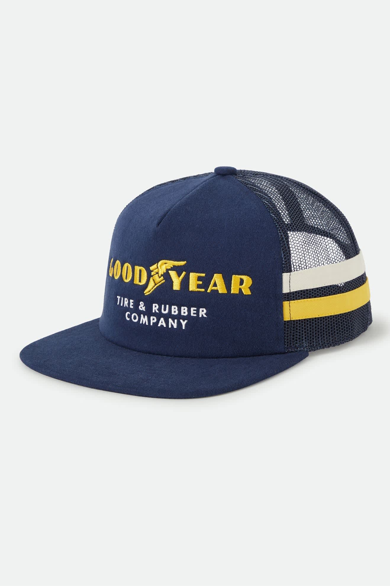 Unisex Goodyear Service Trucker Hat in the color Navy - Front Product View